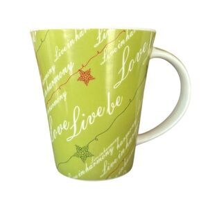 Starbucks 2005 "Love Live Be" Soft Green Coffee Mug Original